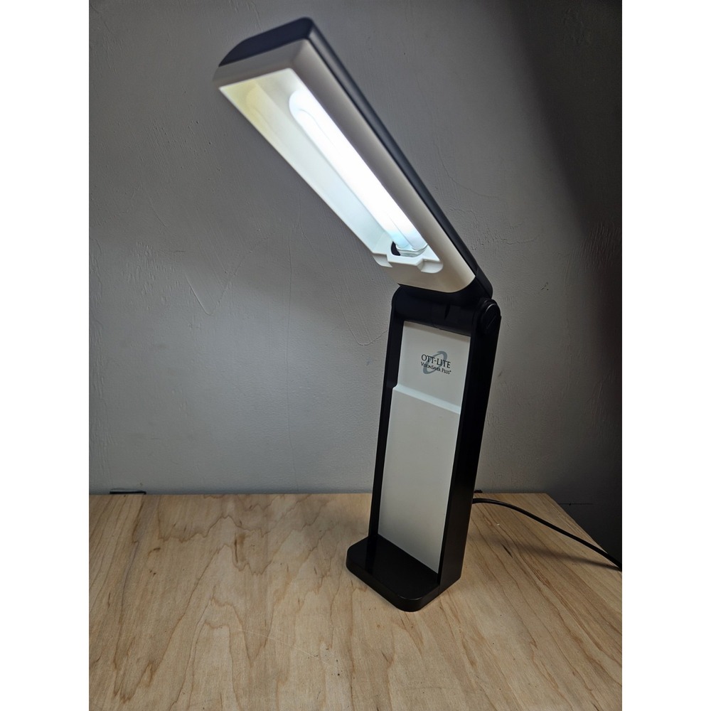 Ott-Lite VisionSaver Plus A59G5R Folding Desk Task Lamp Black Fluorescent
